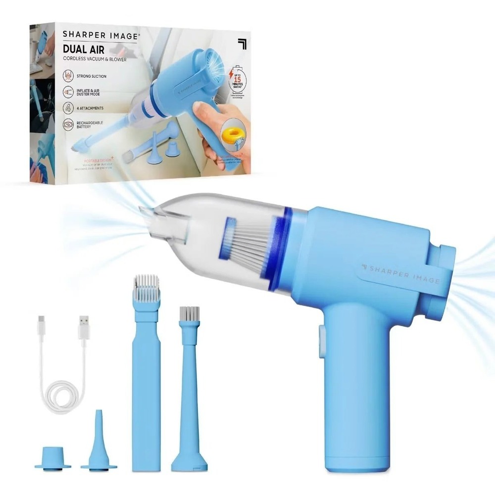 Sharper Image Dual Air Cordless Vacuum and Blower - Blue
